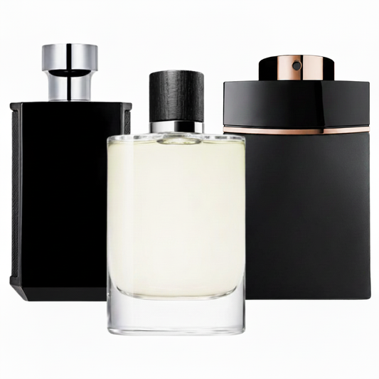 SET DE 3 PERFUMES: aroma oriental, fragancia acuática fresca e intenso perfume elegante de hombre (Eau de Parfum)