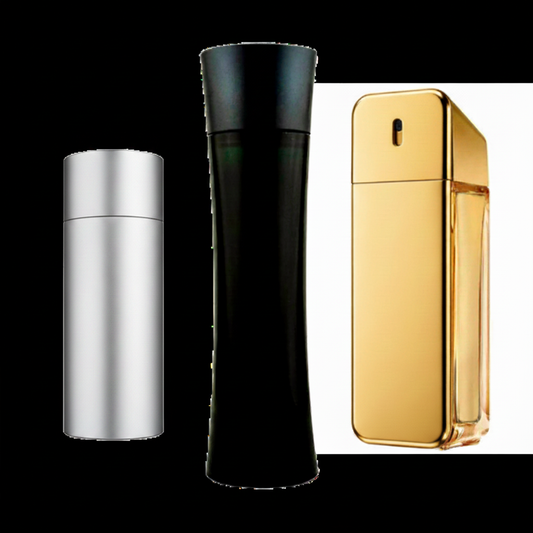 SET DE 3 PERFUMES: aroma urbano, perfume dorado de lujo y fragancia elegante de hombre (Eau de Parfum)